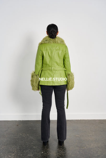 The Mini Leather Mac Coat - Shearling