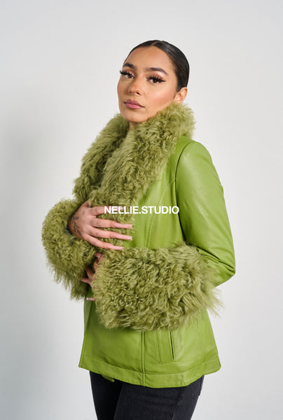 The Mini Leather Mac Coat - Shearling