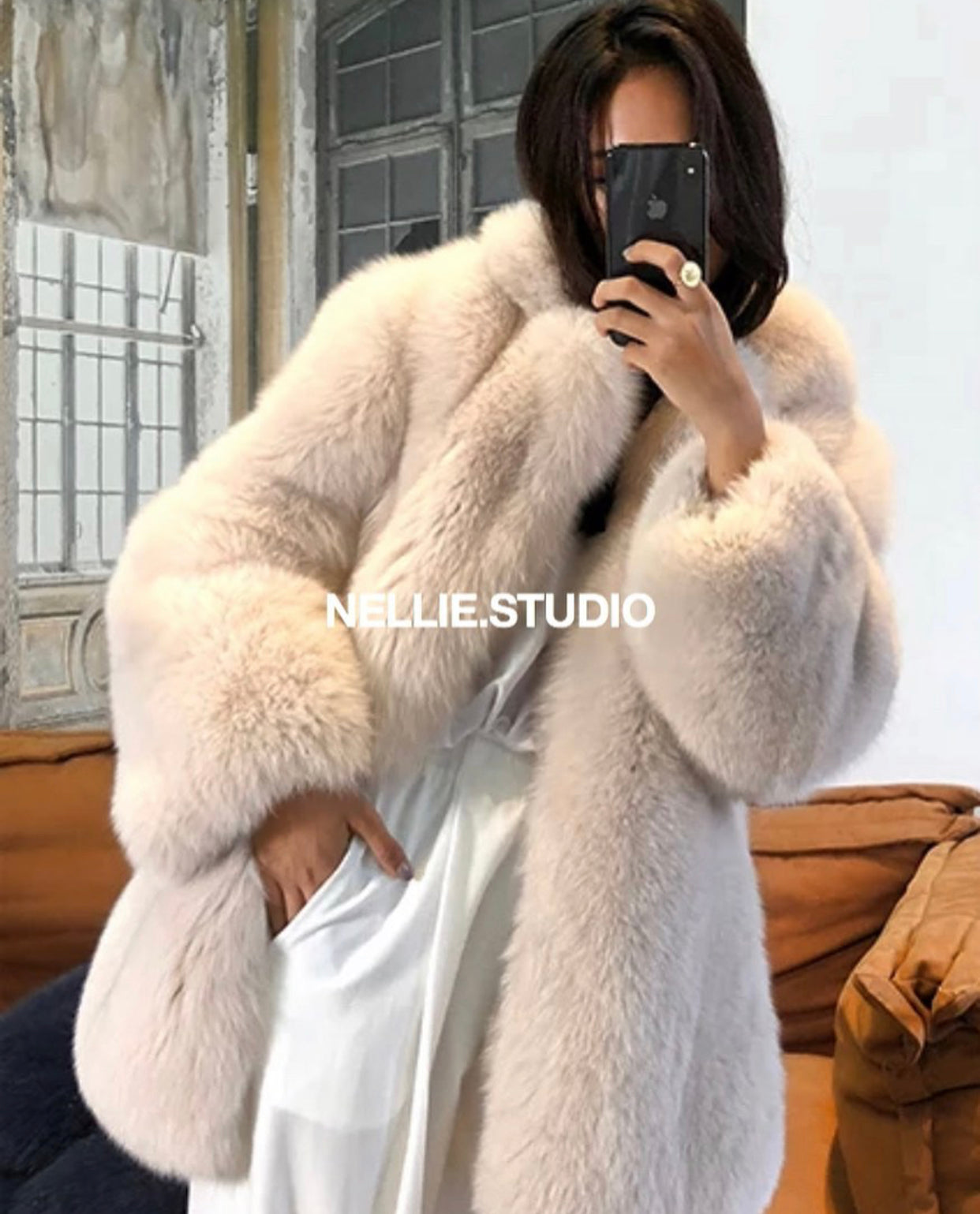 Big fluffy coat on sale